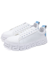 Barabas Wholesale Men's Greek Key Sole Pattern Premium Sneakers 4SK06 Blue