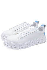 Barabas Wholesale Men's Greek Key Sole Pattern Premium Sneakers 4SK06 Blue