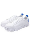 Barabas Wholesale Men's Greek Key Sole Pattern Premium Sneakers 4SK06 Light Blue White 