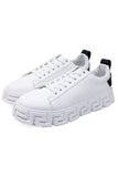 Barabas Wholesale Men's Greek Key Sole Pattern Premium Sneakers 4SK06 White