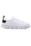 Barabas Wholesale Men's Greek Key Sole Pattern Premium Sneakers 4SK06 White