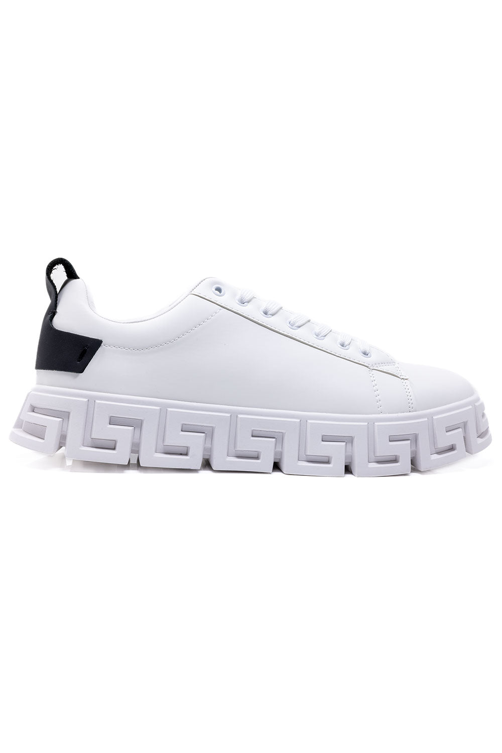 Barabas Wholesale Men's Greek Key Sole Pattern Premium Sneakers 4SK06 White