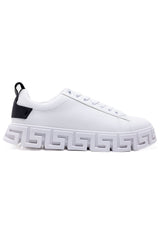 Barabas Wholesale Men's Greek Key Sole Pattern Premium Sneakers 4SK06 White