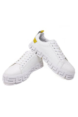 Barabas Wholesale Men's Greek Key Sole Pattern Premium Sneakers 4SK06 White gold