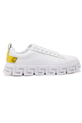 Barabas Wholesale Men's Greek Key Sole Pattern Premium Sneakers 4SK06 White gold