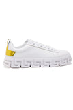 Barabas Wholesale Men's Greek Key Sole Pattern Premium Sneakers 4SK06 White gold