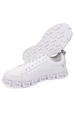 Barabas Wholesale Men's Greek Key Sole Pattern Premium Sneakers 4SK06 White Silver