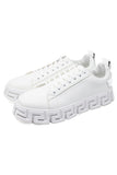 Barabas Wholesale Men's Greek Key Sole Pattern Premium Sneakers 4SK06 White
