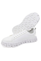Barabas Wholesale Men's Greek Key Sole Pattern Premium Sneakers 4SK06 White