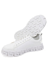 Barabas Wholesale Men's Greek Key Sole Pattern Premium Sneakers 4SK06 White