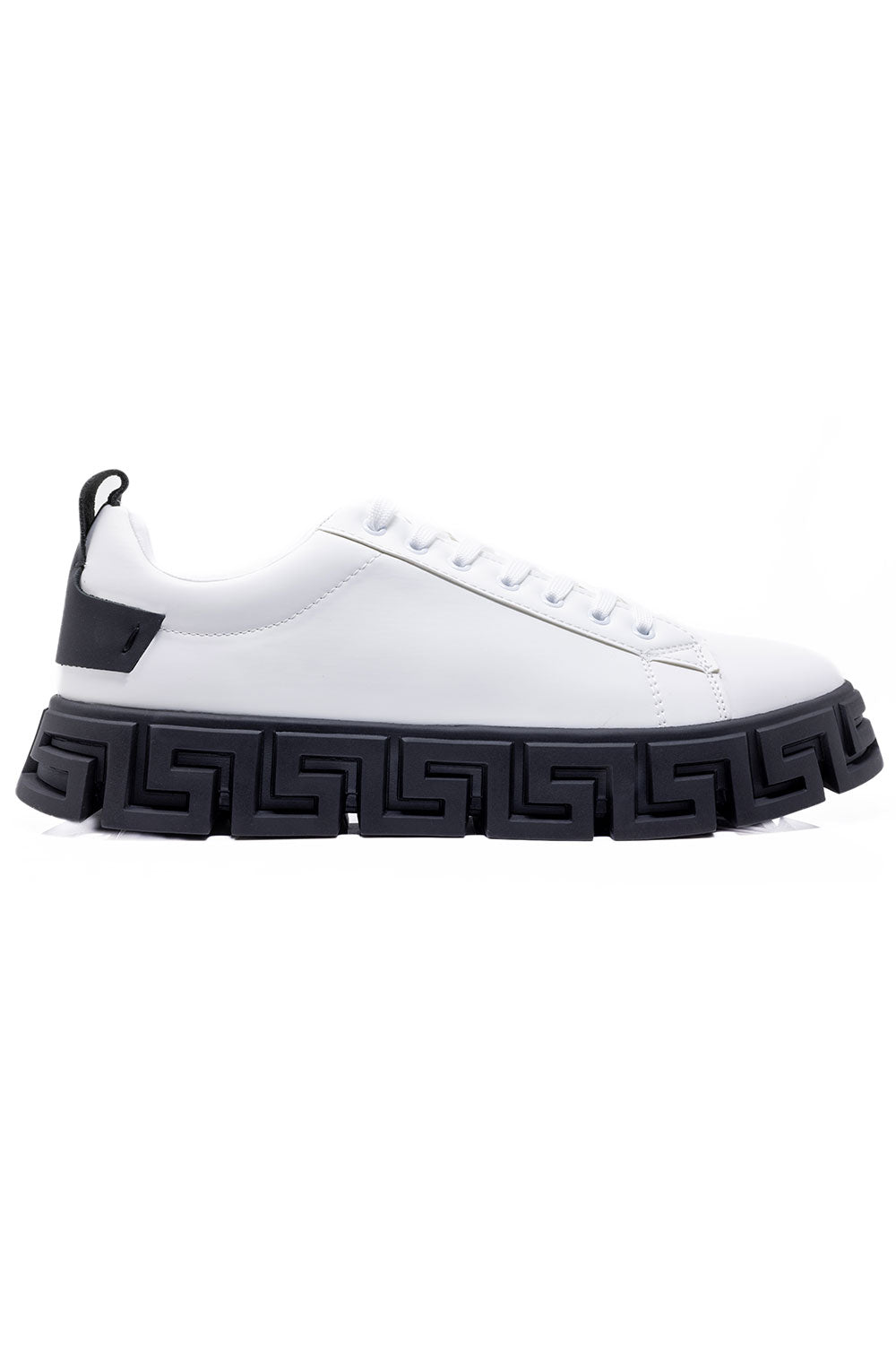 Barabas Wholesale Men's Greek Key Sole Pattern Premium Sneakers 4SK06 White Black
