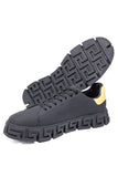 Barabas Wholesale Men's Greek Key Sole Pattern Premium Sneakers 4SK07 Black