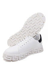 Barabas Wholesale Men's Greek Key Sole Pattern Premium Sneakers 4SK07 White