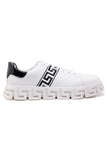 Barabas Wholesale Men's Greek Key Sole Pattern Premium Sneakers 4SK07 White