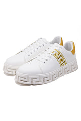 Barabas Wholesale Men's Greek Key Sole Pattern Premium Sneakers 4SK07 Gold