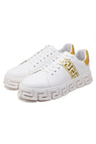 Barabas Wholesale Men's Greek Key Sole Pattern Premium Sneakers 4SK07 Gold