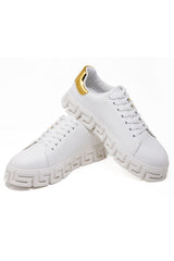 Barabas Wholesale Men's Greek Key Sole Pattern Premium Sneakers 4SK07 Gold