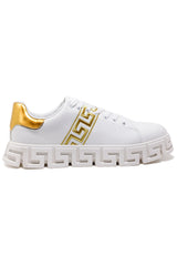 Barabas Wholesale Men's Greek Key Sole Pattern Premium Sneakers 4SK07 Gold