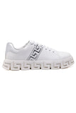 Barabas Wholesale Men's Greek Key Sole Pattern Premium Sneakers 4SK07 Silver