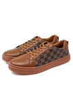 Barabas Men's Wholesale Checkered Running Sneakers Low Cut 4SK08 Brown