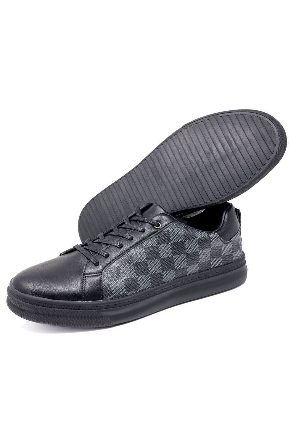 Barabas Men's Wholesale Checkered Running Sneakers Low Cut 4SK08 Black