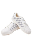 Barabas Men's Wholesale Checkered Running Sneakers Low Cut 4SK08 Off White