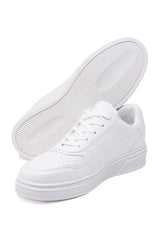 Barabas Wholesale Men's Greek Key Sole Pattern Lace-up Sneakers 4SK09 White