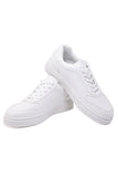 Barabas Wholesale Men's Greek Key Sole Pattern Lace-up Sneakers 4SK09 White