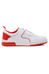 Barabas Wholesale Men's Low Top Laced-Up Premium PU Leather Sneakers 4SK10 White
