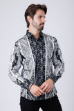 Barabas Wholesale Men's Rhinestone Eagle Long Sleeve Shirts 4SPR01 Black