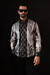 Barabas Wholesale Men's Rhinestone Eagle Long Sleeve Shirts 4SPR01 Black
