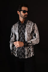Barabas Wholesale Men's Rhinestone Eagle Long Sleeve Shirts 4SPR01 Black