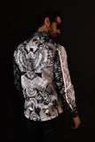 Barabas Wholesale Men's Rhinestone Eagle Long Sleeve Shirts 4SPR01 Black