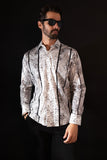 Barabas Wholesale Men's Rhinestone Eagle Long Sleeve Shirts 4SPR01 White