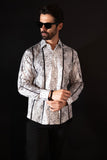 Barabas Wholesale Men's Rhinestone Eagle Long Sleeve Shirts 4SPR01 White