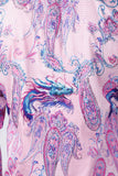 Barabas Wholesale Men's Rhinestone Paisley Dragon Long Sleeve Shirts 4SPR02 Pink