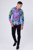 Barabas Wholesale Men's Rhinestone Rose Owl Eagle Long Sleeve Shirts 4SPR06 Multi