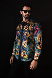 Barabas Wholesale Men's Rhinestone Floral Paisley Long Sleeve Shirts 4SPR07 Multi