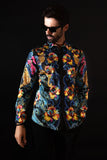 Barabas Wholesale Men's Rhinestone Floral Paisley Long Sleeve Shirts 4SPR07 Multi
