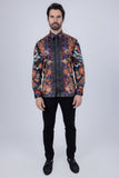 Barabas Wholesale Men's Rhinestone Floral Rooster Long Sleeve Shirts 4SPR10 Black