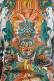 Barabas Wholesale Men's Rhinestone Floral Dragon Long Sleeve Shirts 4SPR11  Teal