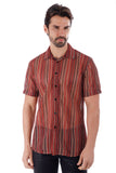 BARABAS Men's Knit Stretch Button Down Short Sleeve Shirts 4SST03 Red