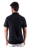 Barabas Wholesale Men's Rhinestones Button Down Short Sleeve Shirts 4SST06 Black