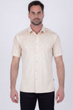 Barabas Wholesale Men's Rhinestones Button Down Short Sleeve Shirts 4SST06 Cream