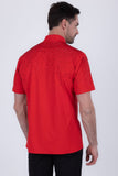 Barabas Wholesale Men's Rhinestones Button Down Short Sleeve Shirts 4SST06 Red