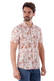 BARABAS Men's Wholesale Floral Button Down Short Sleeve Shirts 4SST11 Cream