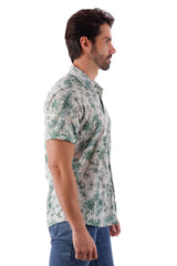 BARABAS Men's Wholesale Floral Button Down Short Sleeve Shirts 4SST11 Green