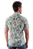 BARABAS Men's Wholesale Floral Button Down Short Sleeve Shirts 4SST11 Green