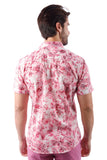 BARABAS Men's Wholesale Floral Rose Button Down Short Sleeve Shirts 4SST12 Pink