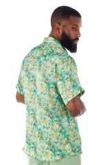 BARABAS Men's Wholesale Floral Button Down Short Sleeve Shirts 4SST16 Green